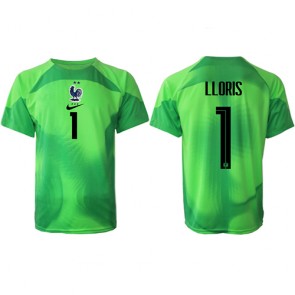 Frankrig Hugo Lloris #1 Målmand Udebanetrøje VM 2022 Kort ærmer